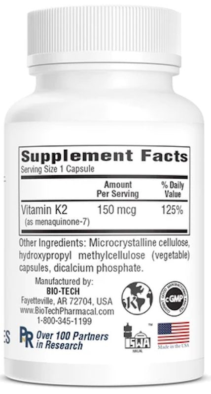MK7 Vitamin K supplement facts